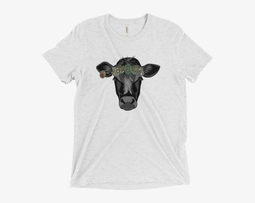 Cow Head Bandana T-shirt Graphic Tee - T-shirt, transparent png #295316