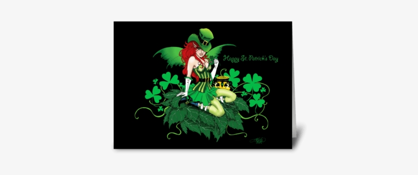 Luck Of The Irish Greeting Card - Female Leprechaun Tattoo Design, transparent png #295470