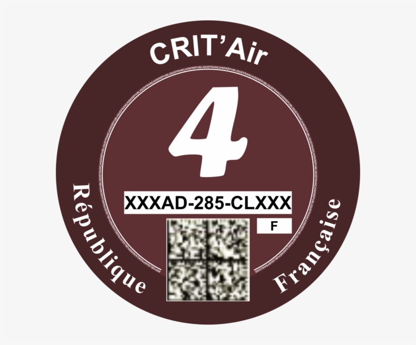 Brown Crit'air Vignette Class 4 France - France Crit Air Sticker, transparent png #297047