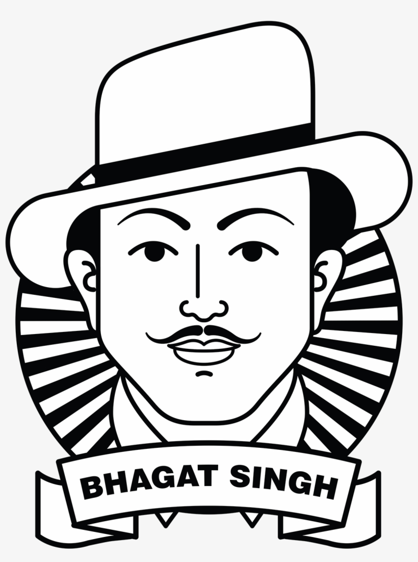 Bhagat Singh Printed T Shirt Online - Bhagat Singh Cartoon Drawing - Free  Transparent PNG Download - PNGkey