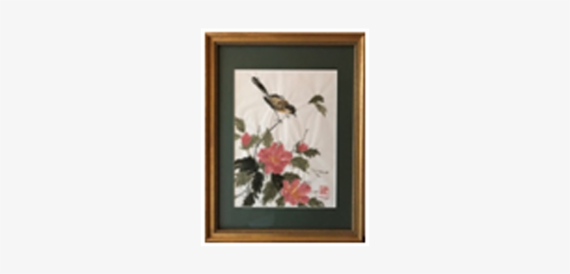 Hibiscus With Robin - Picture Frame, transparent png #297377