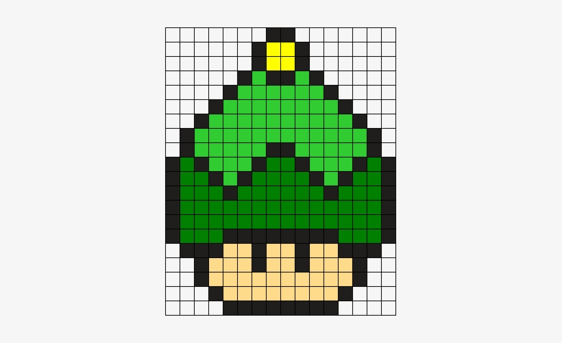 Elf Hat Mushroom Perler Bead Pattern / Bead Sprite - Mario Christmas Pixel Art, transparent png #297968