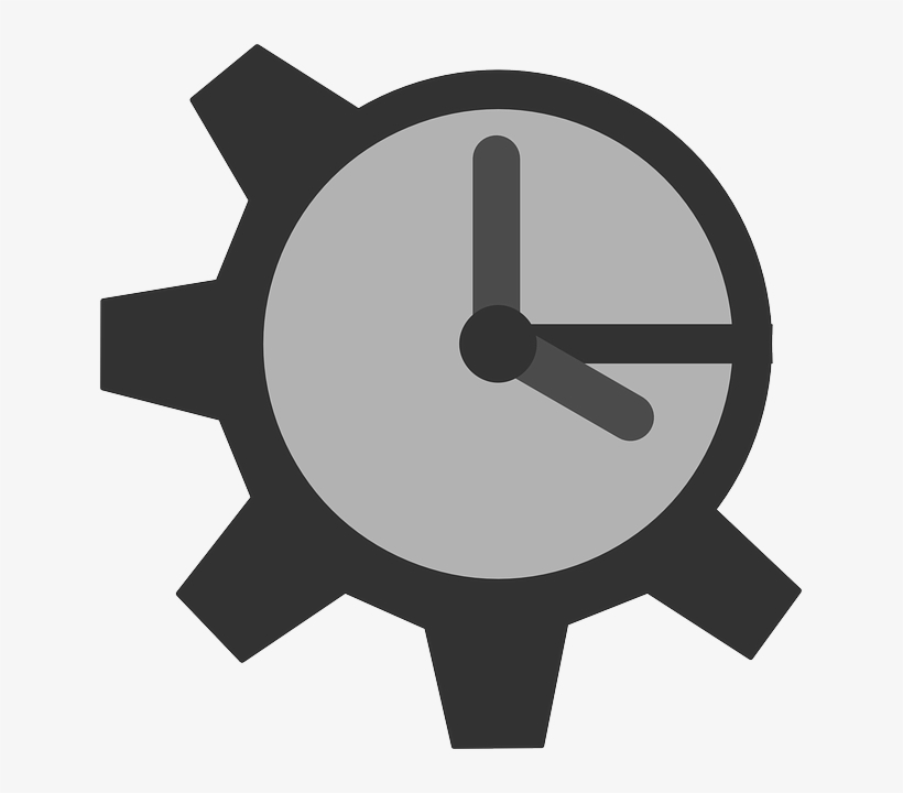 Flat, Clock, Theme, Gear, Icon - Clip Art, transparent png #298187