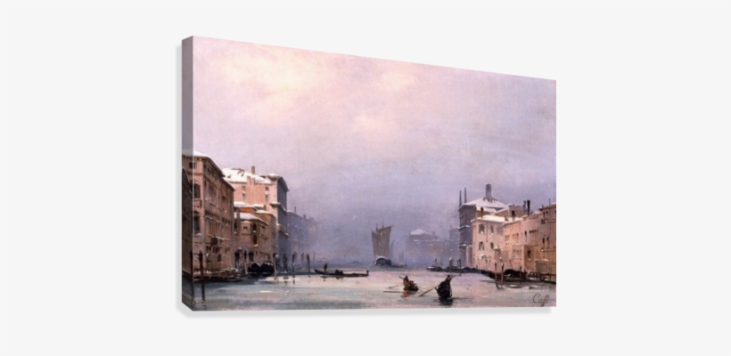 Snow And Fog On The Grand Canal Canvas Print - Sonate Per Contrabbasso E Pianoforte: Michele Veronese, transparent png #298863
