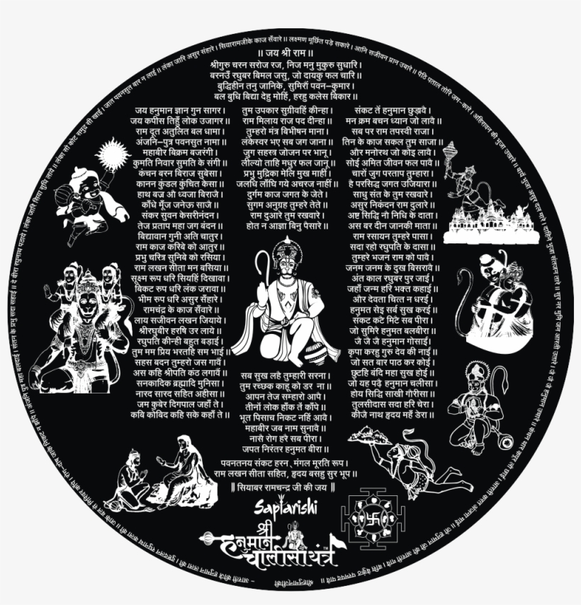 Hanuman Chalisa Yantra Inscription - Hanuman Chalisa, transparent png #298971