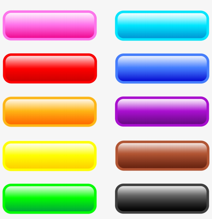 Ten Glossy Rectangle Web Buttons Free Clip - Rectangle Web Buttons, transparent png #299098