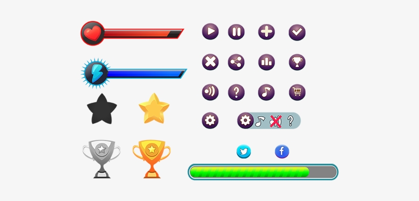 Game Ui Pack A - Game Button Ui Icon Png, transparent png #2900684
