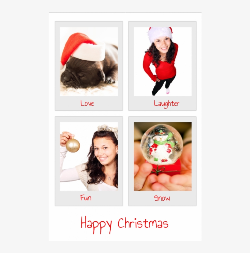 Polaroid Canvas - Niedliche Bulldoggen-welpen-weihnachtskarte Karte, transparent png #2900769