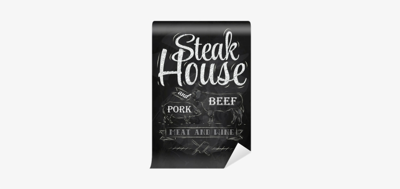 Poster Steak House Chalk Drawing Wall Mural • Pixers® - Caffè New York, transparent png #2901049