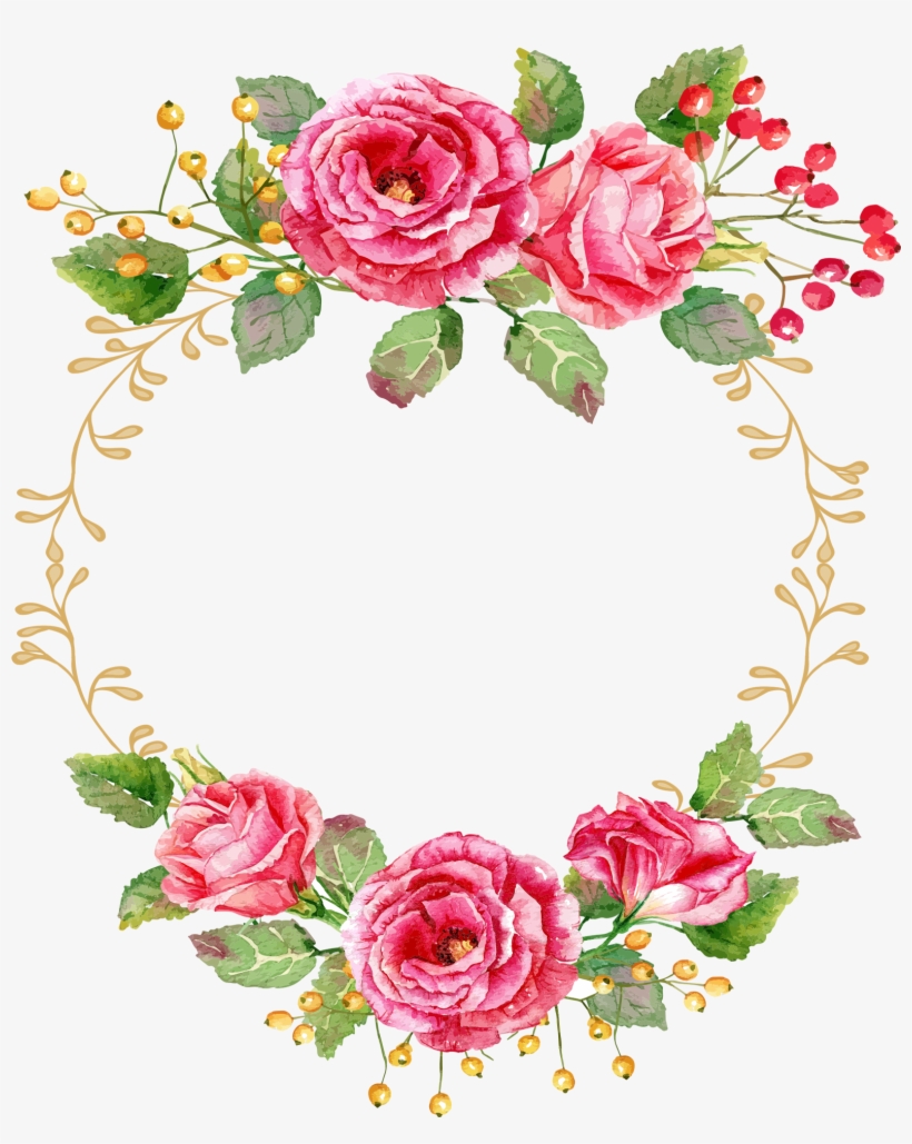 Rosa Acuarela, Diseño Floral De La Flor - Pink Rose Vector Png - Free Transparent PNG Download - PNGkey
