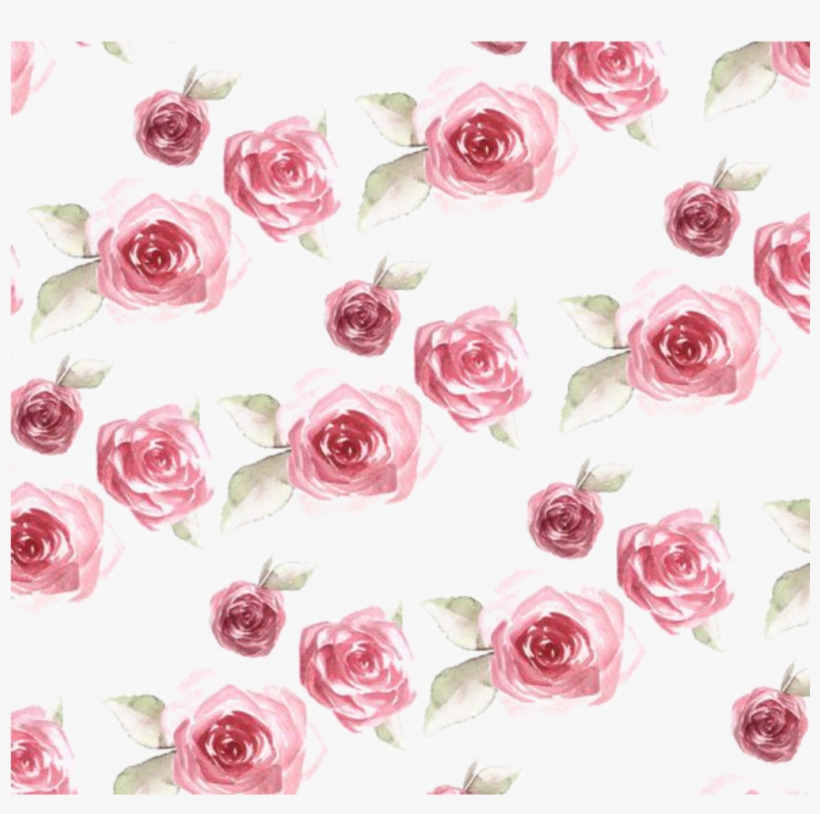 Ftestickers Watercolor Roses Background Overlay - Pink Rose Floral Pattern, transparent png #2901525