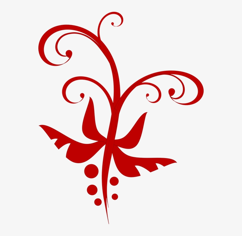 Red Decorative Flourish Svg Clip Arts 462 X 594 Px, transparent png #2902082