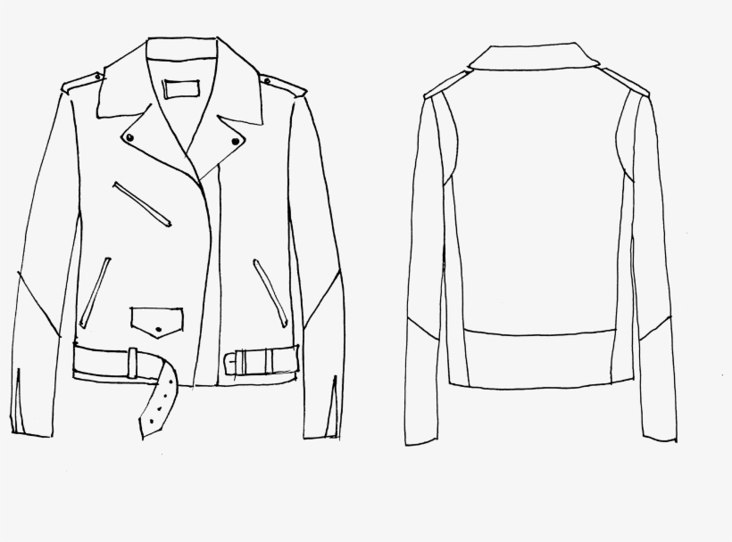 Man & Woman Unique Leather Jackets Made In Paris - Sketch, transparent png #2902147