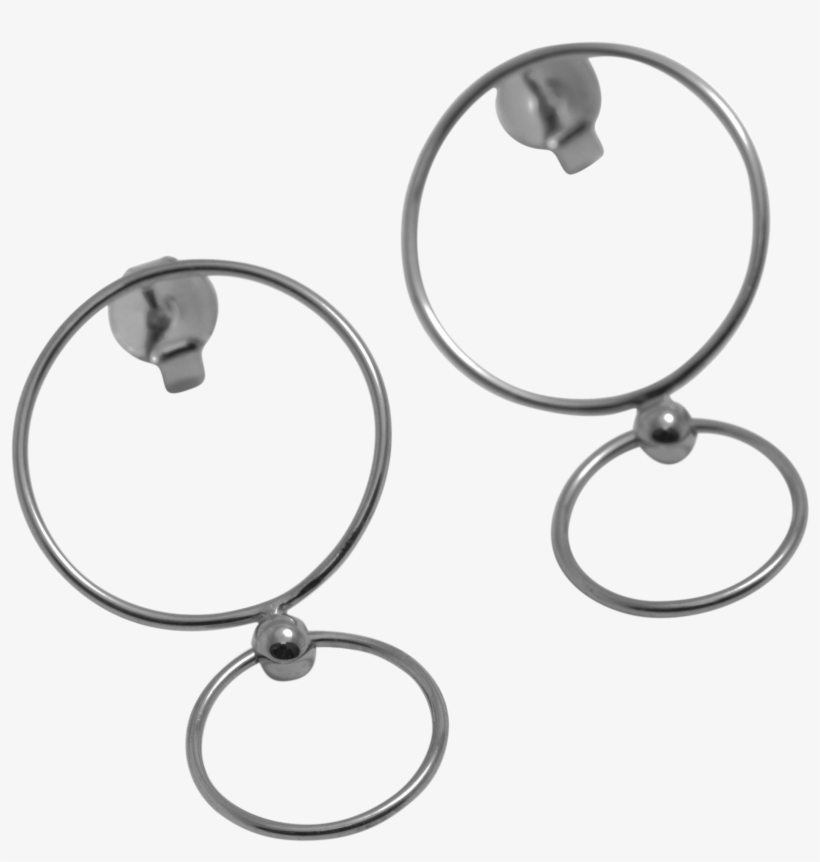 Thin Double Circle - Black & Silver, transparent png #2902802
