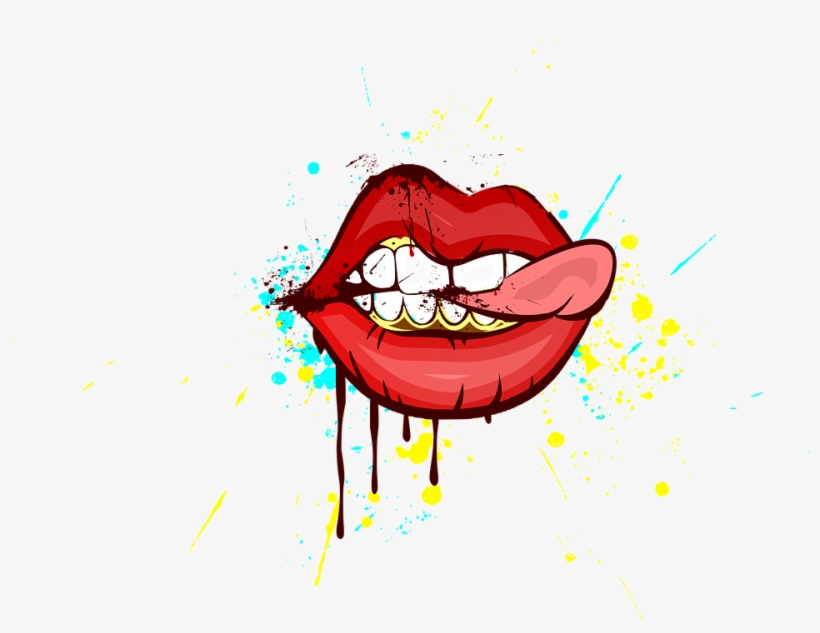 Lips, Art, Painting, Design, Teeth, Mural Painting - Lip, transparent png #2904003