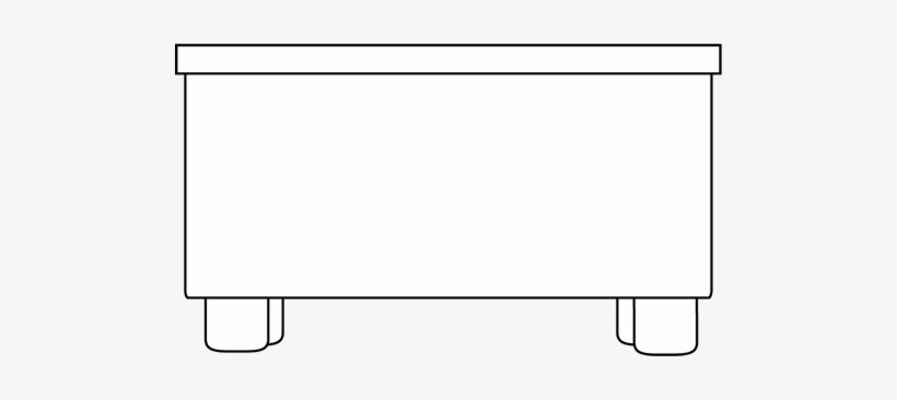 Black And White Desk Clip Art - Teacher Desk Outline, transparent png #2904270