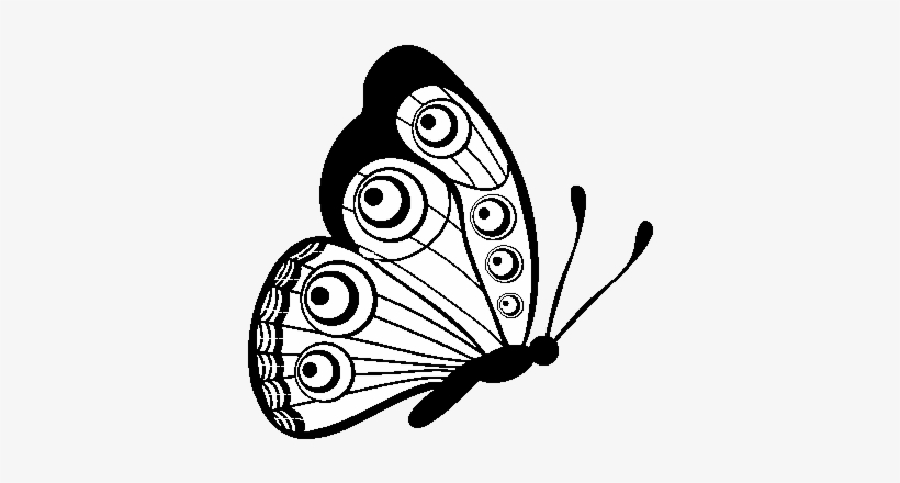 Desenho De Borboleta Direito Para Colorir - Flying Butterfly Clipart Black And White, transparent png #2904909