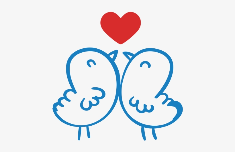 Dos Pollitos Y Un Corazon, Simbolo De Amor Tierno - Dibujos De Pollitos Enamorados, transparent png #2904966