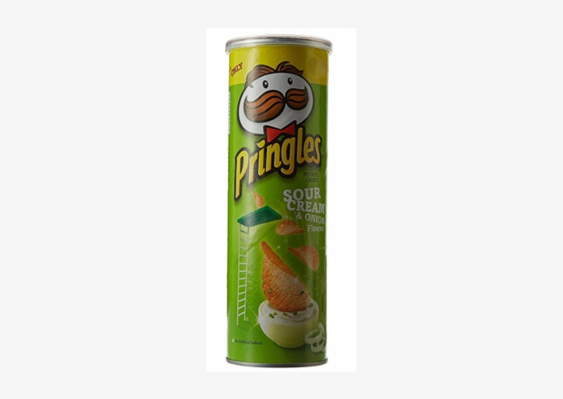 Pringles Sour Cream And Onion - Pringles Potato Chips, Sour Cream And Onion, 110g, transparent png #2905632