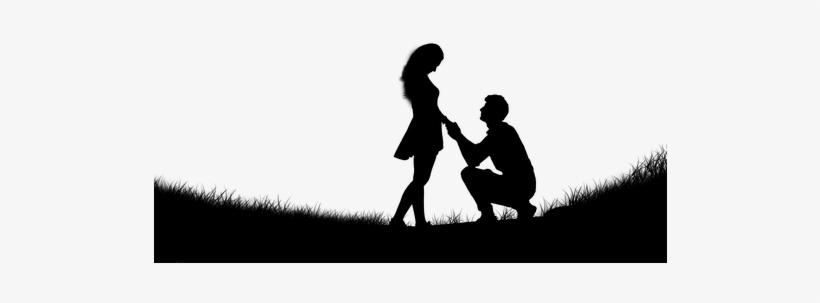 Couple, Silhouette, Love, Romance - Black And White Couple Silhouette, transparent png #2906236