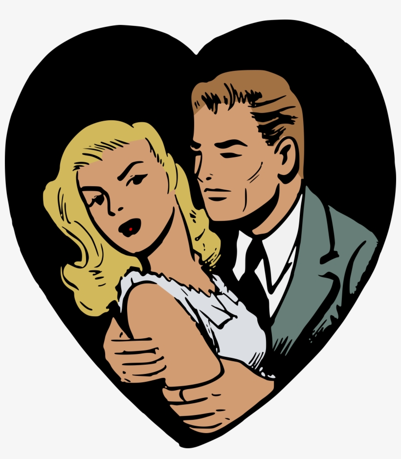 Romantic Couple Silhouettes Png Clip Art - Ew, No. Retro Romance Pin, Feminist Pin, Pin Back Button,, transparent png #2906379