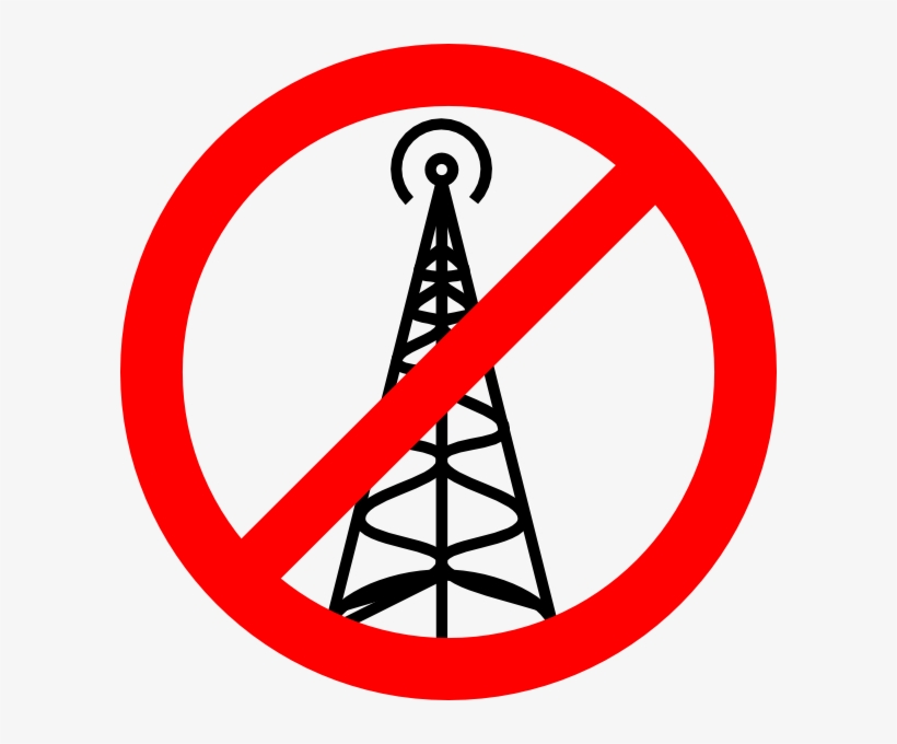 No Wireless Tower Clip Art - No Cell Phone Towers, transparent png #2907125