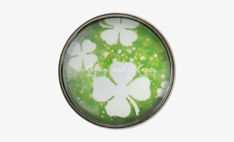 Shamrock Glass Dome Lg Snap - Four-leaf Clover, transparent png #2908906