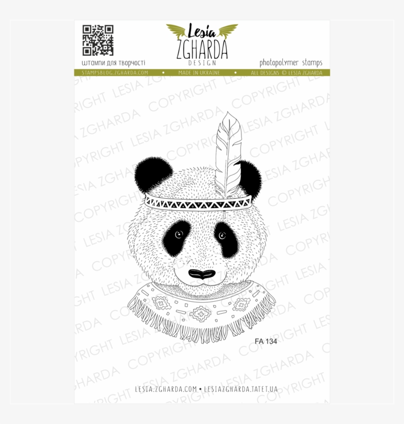 {fa134} Stamp "tribal Panda Girl" Buy From E Shop - Cartoon, transparent png #2909678