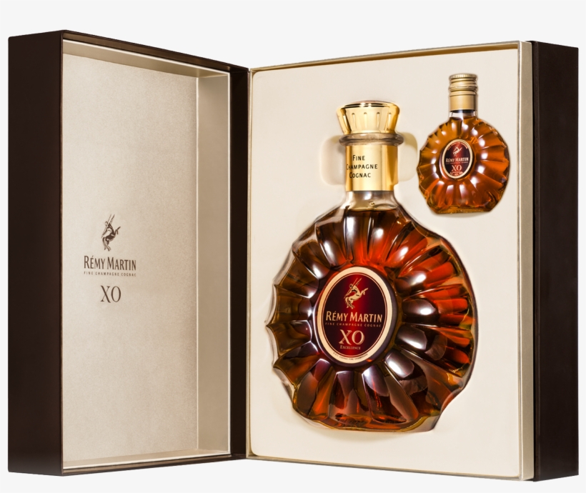 Rémy Martin Xo Excellence Cognac & Miniature - Remy Martin Xo Set, transparent png #2909700