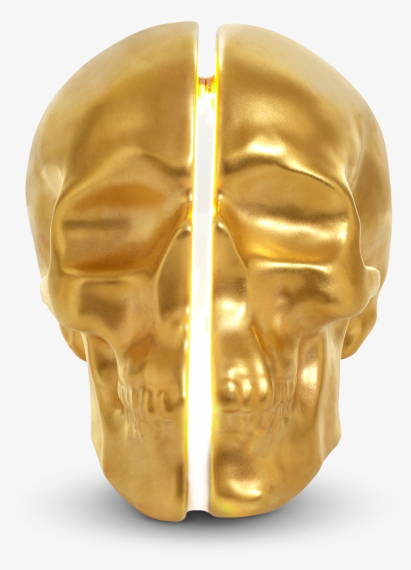 Yorick Skull Lamp, 24kt Gold Hand Painted-0 - Skull, transparent png #2909810