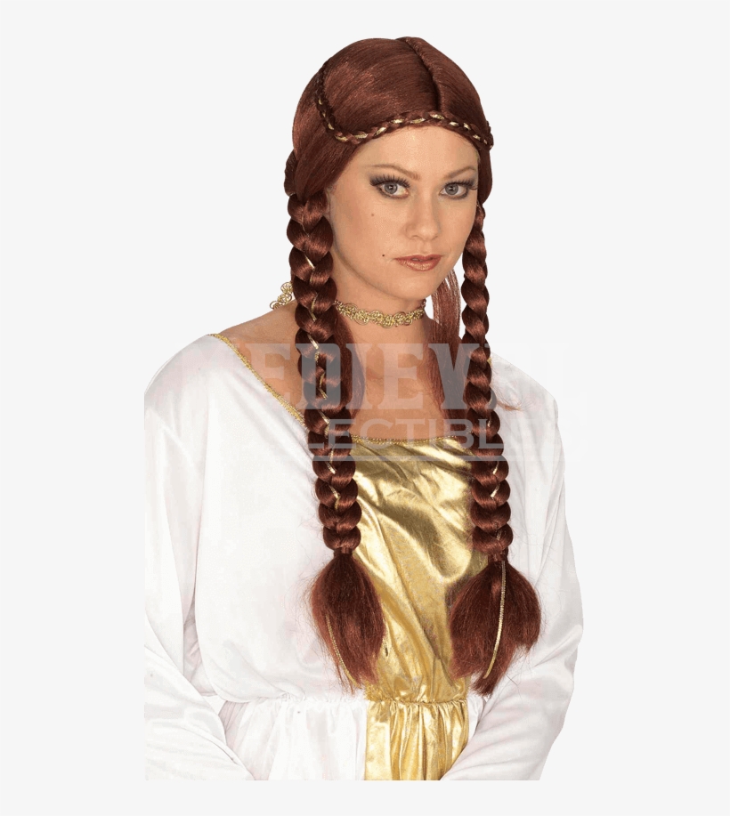 Braided Auburn Renaissance Wig - Forum Novelties Women's Braided Renaissance Wig, Auburn,, transparent png #2909833