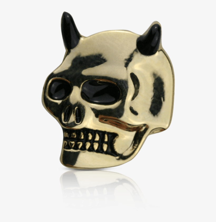 Gold Skull With Horns - Skull, transparent png #2909953