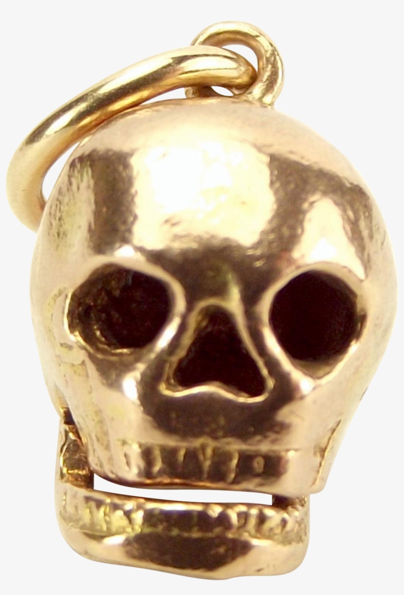 Vintage 9ct Gold Skull Opening Jaw Charm 1950's/60's - Skull, transparent png #2909974