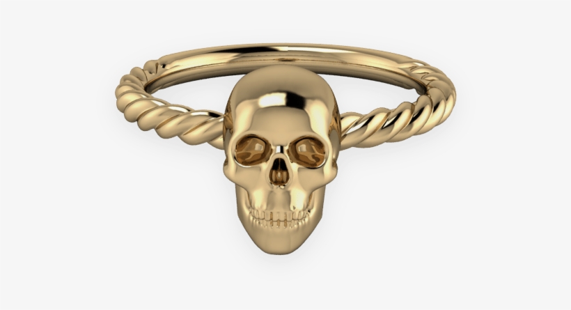Yellow Gold Simple Skull Ring - Colored Gold, transparent png #2910043