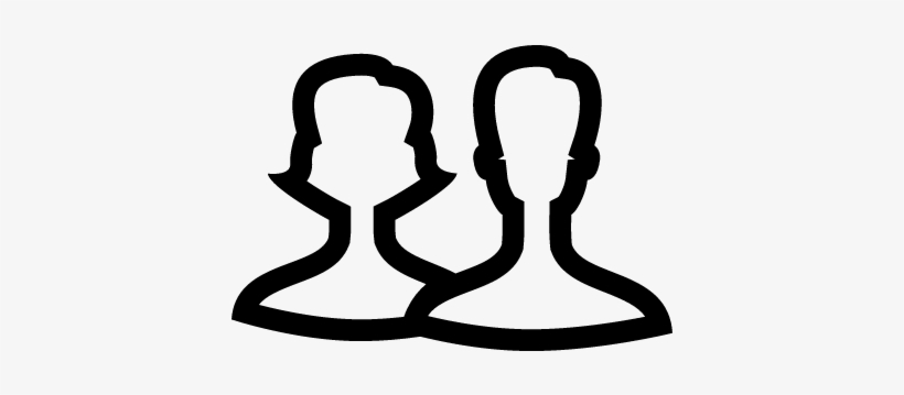 People Outlined Symbol Of Male And Female Couple Of - Male And Female Symbol Head, transparent png #2910364