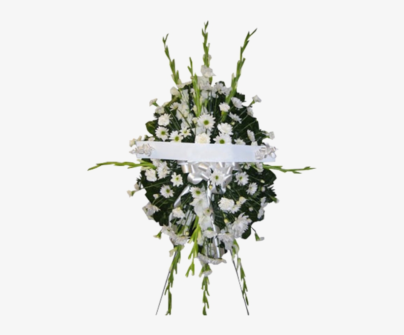 All White Spray With Banner - Normandy Flower Shop, Inc., transparent png #2910960