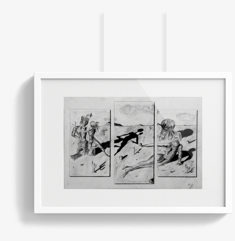 Sand Dunes Charcoal Drawings - Picture Frame, transparent png #2911272