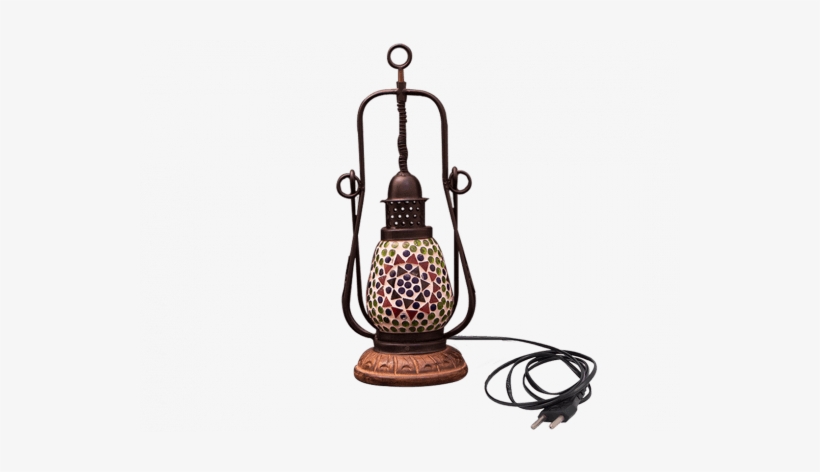 Mosaic Glass Hanging Lantern - Glass, transparent png #2911297