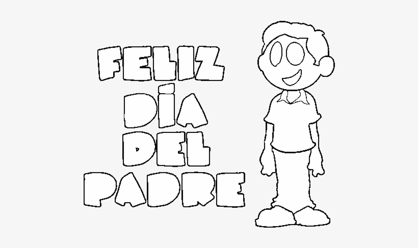 Dibujo De Feliz Día Del Padre Para Colorear - Feliz Dia Del Papà Para Colorear, transparent png #2911342