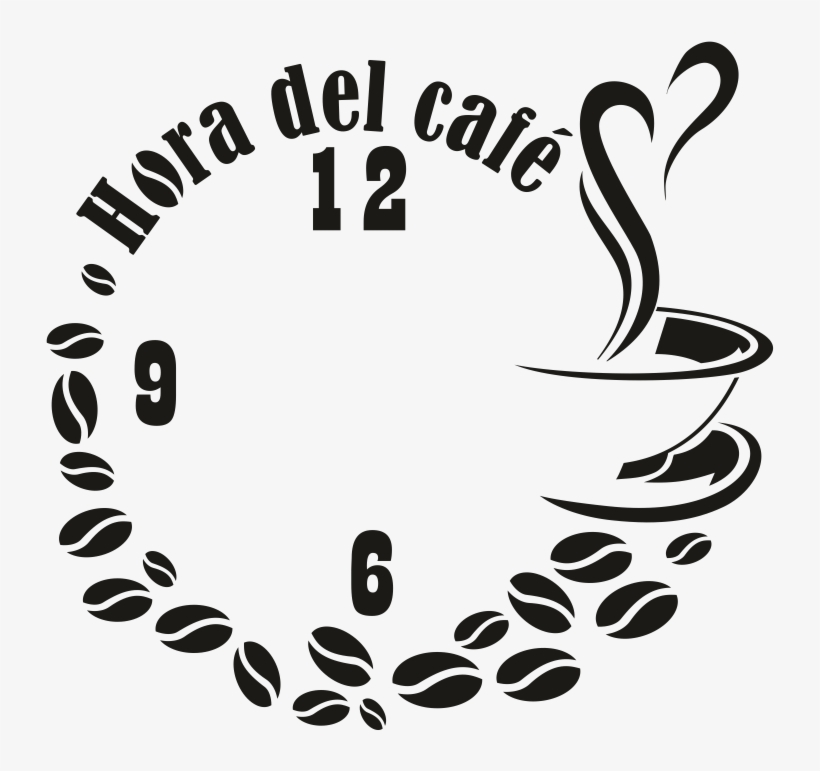 Reloj Hora Del Café - Desenhos Paredes Cafe, transparent png #2911485