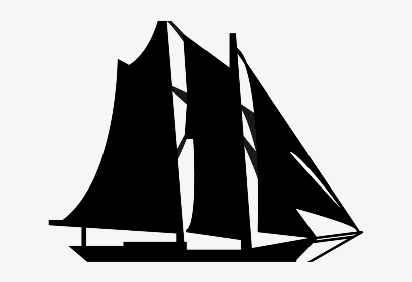 Sailboat Clipart Schooner - Schooner Outline, transparent png #2911775