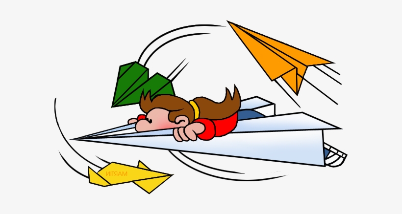 Flying Paper Airplane Clipart - Paper Airplane - Free Transparent PNG