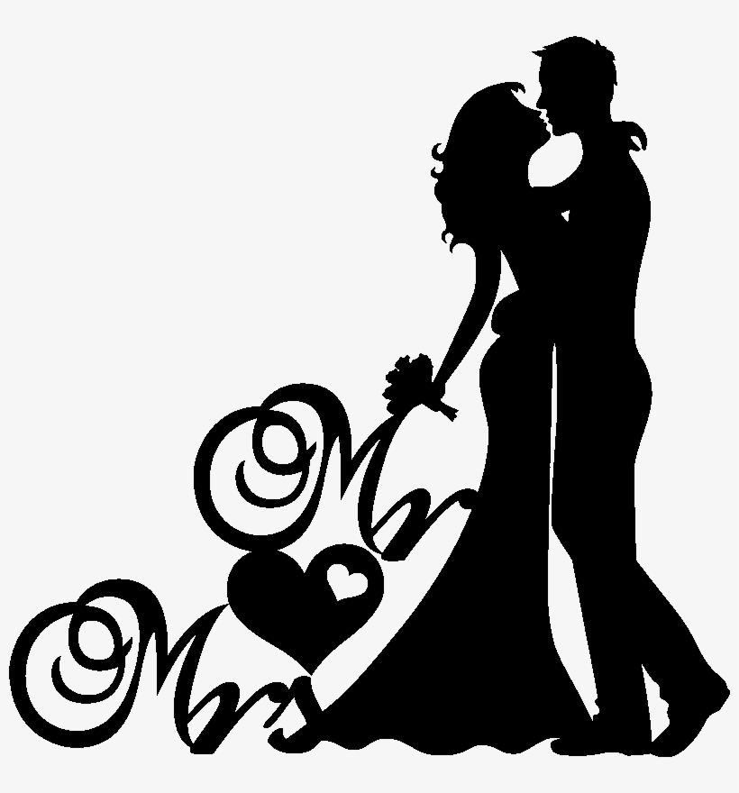 Sticker Mariage Mr Mrs Ambiance Sticker Kc 4346 - Mr & Mrs Silhouette, transparent png #2913415