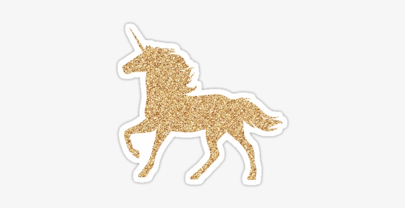 "glitter Gold Unicorn " Stickers By Customsbyt Redbubble - Gold Unicorn Clipart, transparent png #2914328