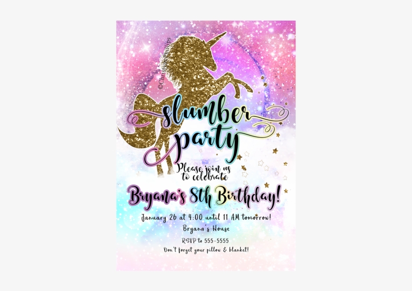 Unicorn Slumber Party Invitations, transparent png #2914331