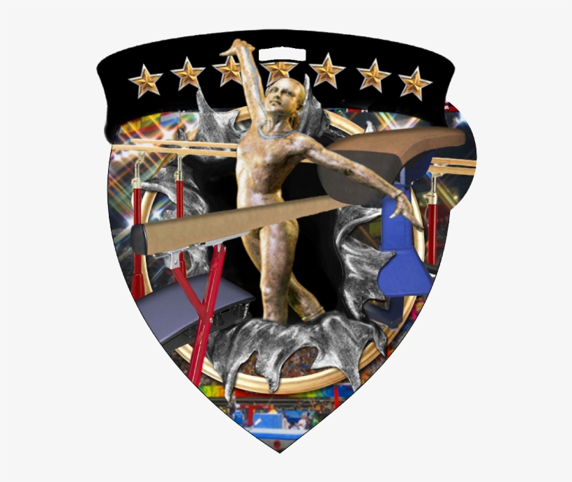 Color Burst Medal For Gymnastics Events - 3" Color Shield Medallion M Gymnast, transparent png #2914953