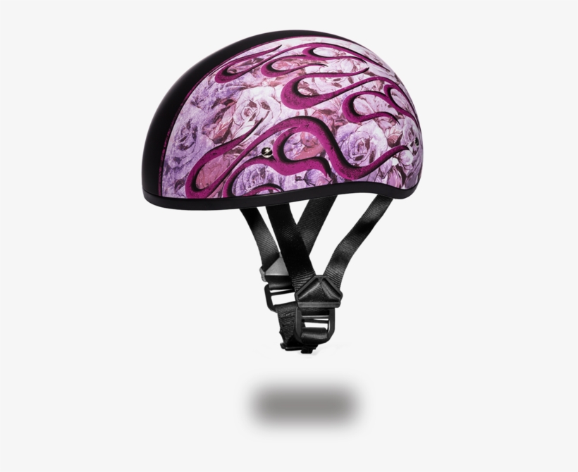 D - O - T - Daytona Skull Cap- W/ Flames Pink - Daytona Helmets Slim Line Skull Cap D.o.t. Approved, transparent png #2915103