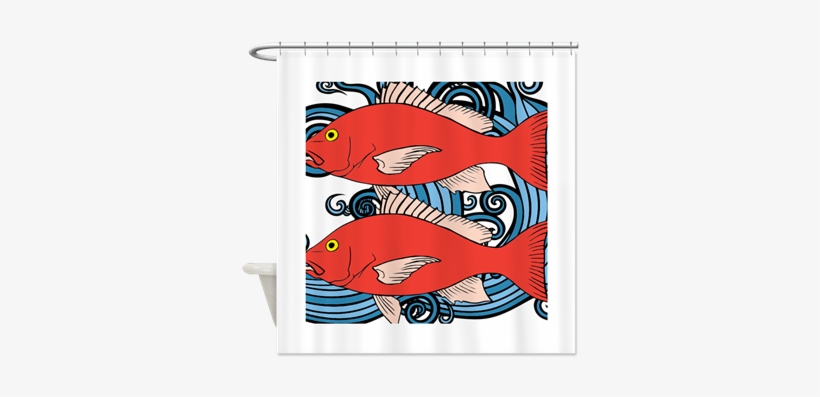 Fish Swimming - Shower Curtain/ Red Fish Swimming, transparent png #2915462