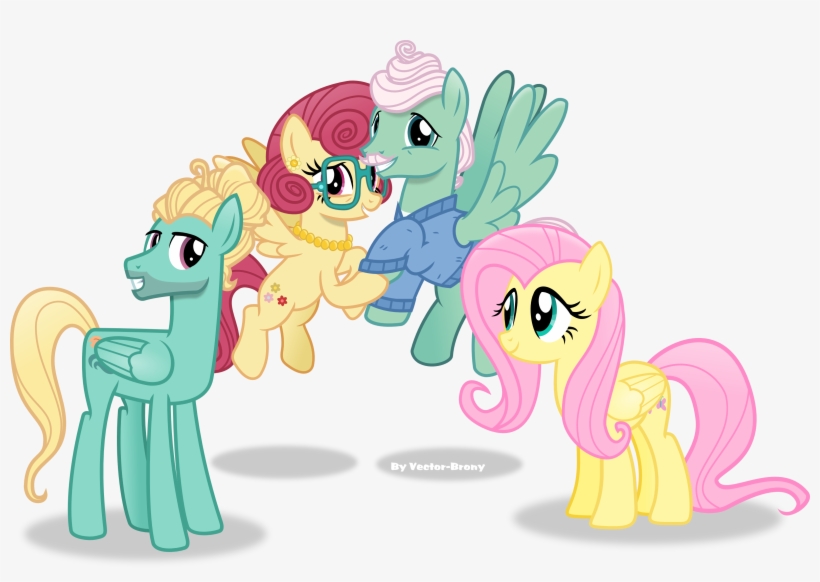 Vector-brony, Clothes, Family, Floating, Flutter Brutter, - My Little Pony Fluttershy Family, transparent png #2915549