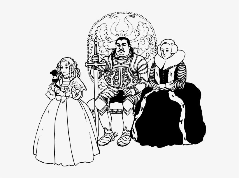 Free Vector The Knight Family Clip Art - King And Queen Outline, transparent png #2915770
